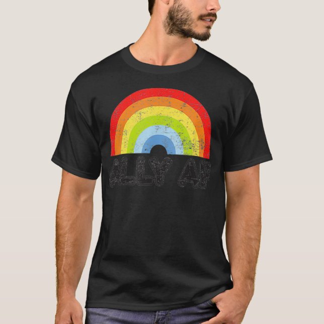 Camiseta Ally AF Gay Pride LGBT Flag Gift  (Frente)