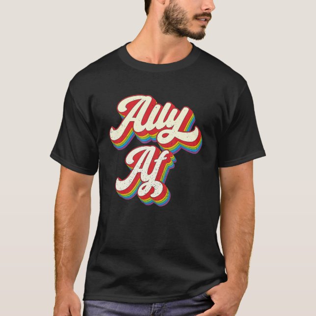 Camiseta Ally AF - Gay Pride Month Shirt - LGBT Rainbow (Frente)