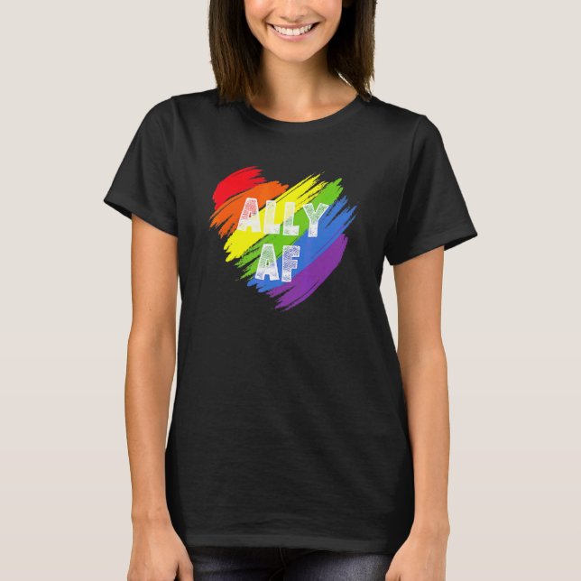 Camiseta Ally Af Heart Lgbt Community Orud Ally Lgbt Prid (Frente)
