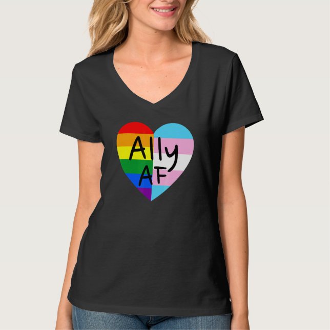 Camiseta Ally Af Lgbtq Flag Orgulho gay Igualdade Trans Les (Frente)