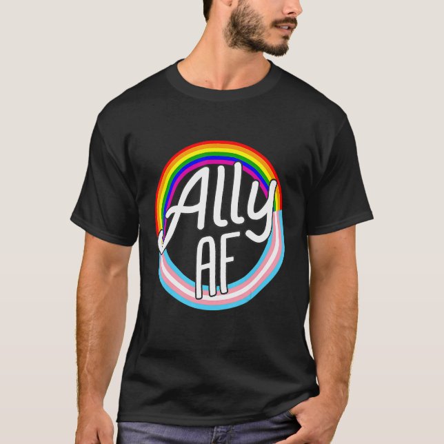 Camiseta Ally Af Trans Flag Lgbt Pride Igualdade de Amor L (Frente)