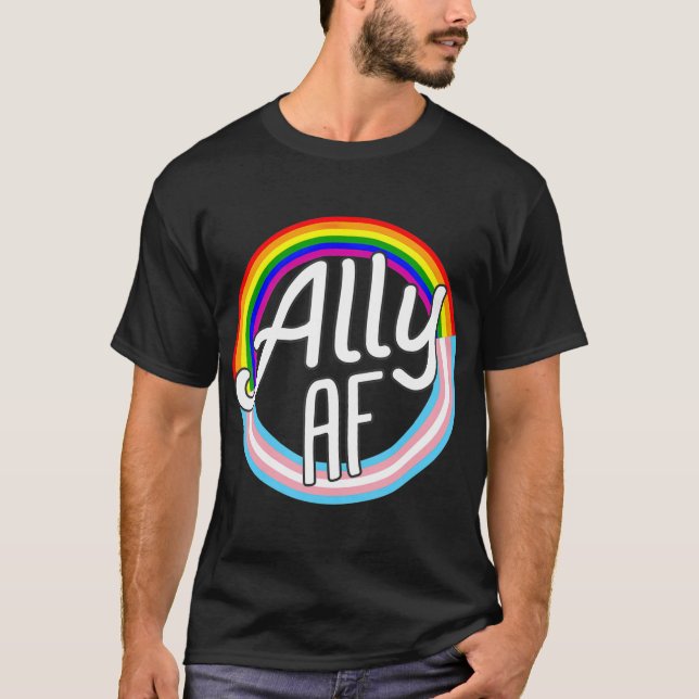 Camiseta ALLY AF traz Sinalizador para igualdade de amor Si (Frente)