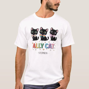 Camiseta Ally Cat - Orgulho LGBTQ de Gato Negro
