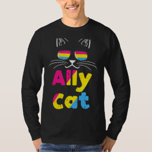 Camiseta Ally Cat Pansexual Stuff Pan Lgbt Flag Gay Lesbia