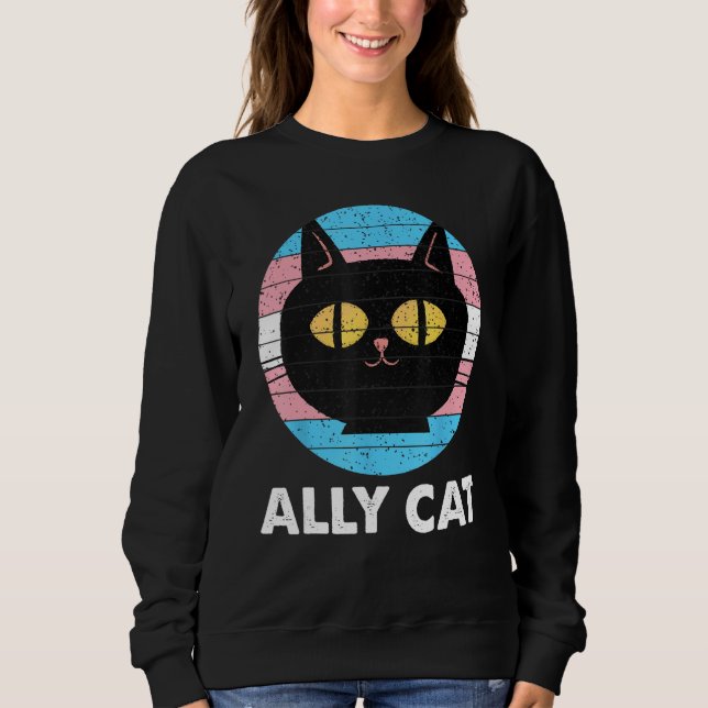 Camiseta Ally Cat Transgender Pride  Cat Kitten LGBT Trans  (Frente)