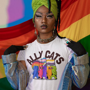 Camiseta Ally Cats Suporte para Igualdade LGBT