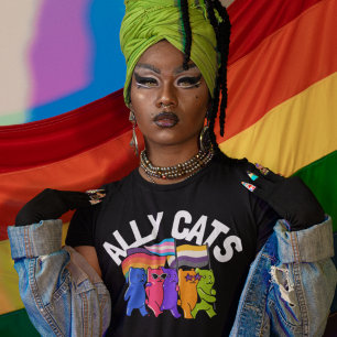 Camiseta Ally Cats Suporte para Igualdade LGBT
