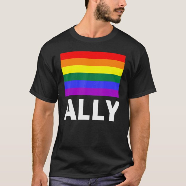 Camiseta Ally com um arco-íris (Frente)