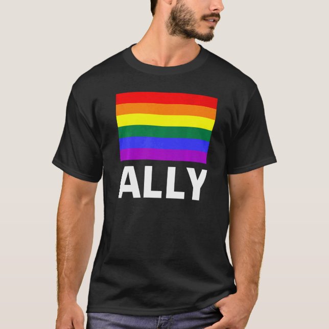 Camiseta Ally com um arco-íris (Frente)