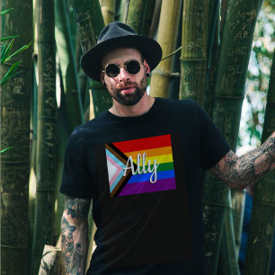 Camiseta Ally do Sinalizador do Orgulho de Progresso