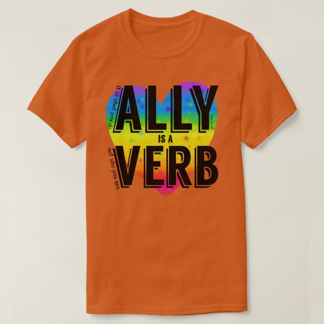Camiseta Ally é um verbo (Frente do Design)