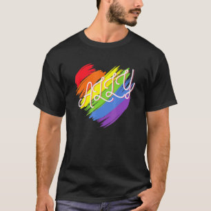 Camiseta Ally Heart Orgulho gay Lqbtq Rainbow