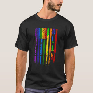 Camiseta Ally LGBT LGBT Orgulho Arco-Íris Bandeira American