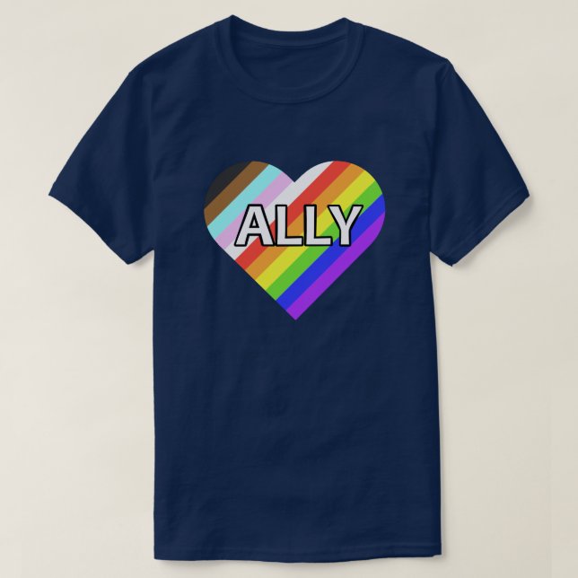 Camiseta Ally Pride Heart (Frente do Design)