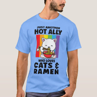 Camiseta Ally quente que ama o Orgulho LGBT de Gatos e Rame
