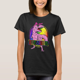 Camiseta Ally Saurus T Rex Dinosaur Orgulho Ally Lgbt Orgul