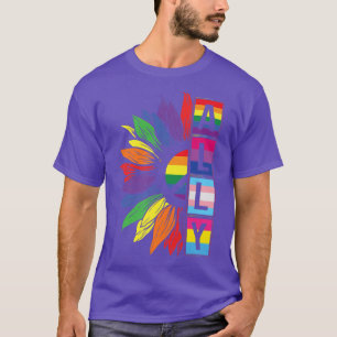 Camiseta Ally Sunflower Rainbow LGBT Flag Orgulho gay Proud