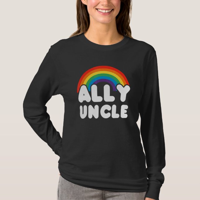 Camiseta Ally Tio Lgbt Flag Orgulho gay Lgbtq (Frente)