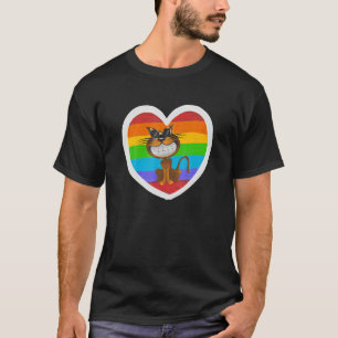 Camiseta Allycat Lgb Cat Heart Rainbow Pride Flag Ally Prid