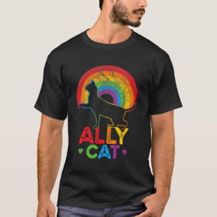 Camiseta Allycat Lgbt Cat Com Ally Pride Rainbow