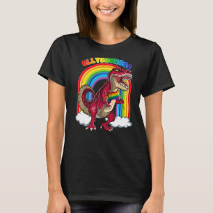 Camiseta Allysaurus Rex Dinosaur Rainbows LGBT Orgulho gay