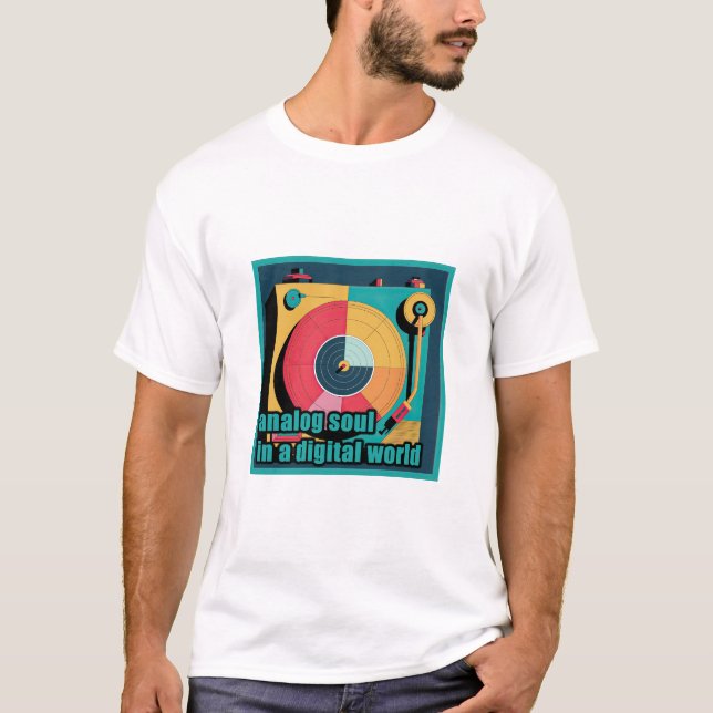 Camiseta Alma Analógica em um Mundo Digital - Retroversível (Frente)