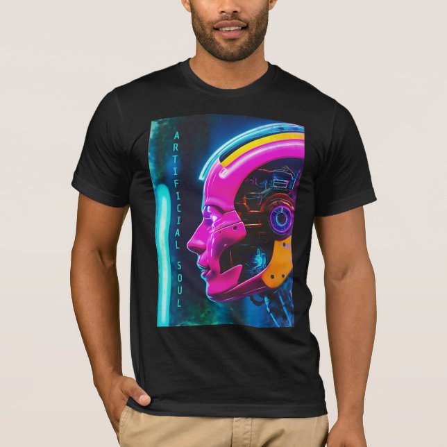 Camiseta Alma Artificial Android Cyberpunk Face (Frente)