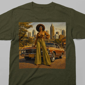 Camiseta Alma de Atlanta anos 70 Mulher Negra Retro Vintage