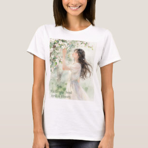 Camiseta Alma de Flor Silvestre – Menina em um Jardim de Pr
