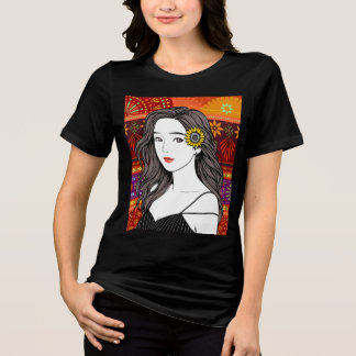 Camiseta Alma de Girassol – Ilustração de Retrato de Arte F