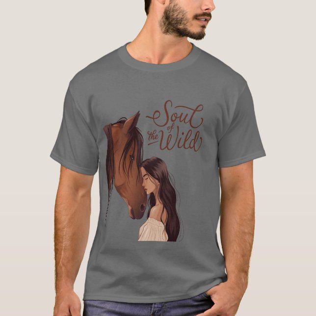 Camiseta Alma do menino Cavalo Selvagem (Frente)