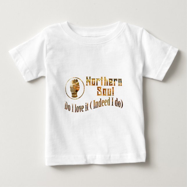 Camiseta Alma do norte. Faz o amor de I ele - ouro (Frente)