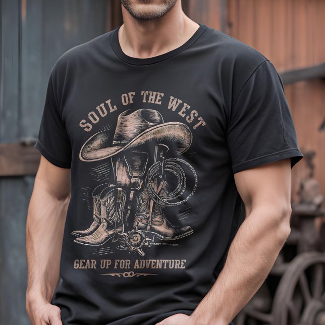 Camiseta Alma do Ocidente - Clássico Cowboy Gear (Criador carregado)