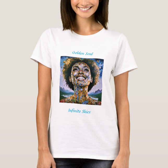 Camiseta "Alma Dourada, Céus Infinitos" (Frente)