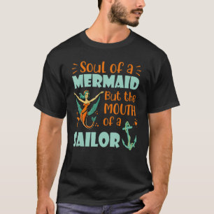 Camiseta Alma Engraçada De Sereia Mas Boca De Um Marinheiro