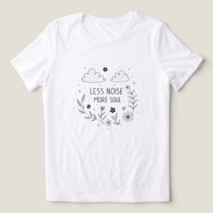Camiseta Alma Floral Caprichosa Citação Arte de Linha