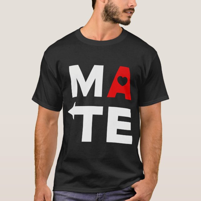 Camiseta Alma Mate Soulmate Coração Coração Coração Corresp (Frente)