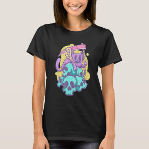Camiseta Almas Gato Pastel Goth Filhote Com Foice E Caveira