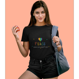 Camiseta Almas Pacíficas, Corações Infelizes Paz e Amor