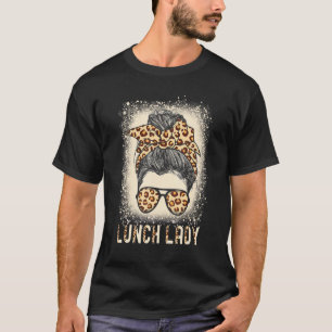 Camiseta Almoçadora com Leopard Cheetah Messy Bun Impressão