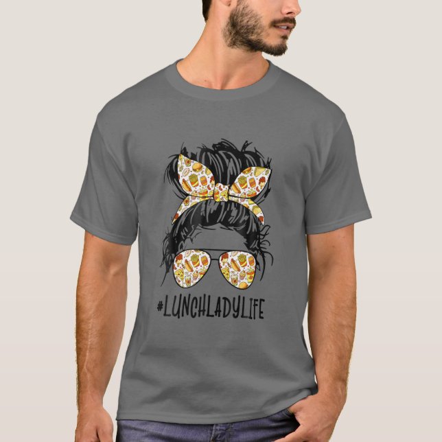 Camiseta Almoçando Lady Messenger Hair Mulher Bun Lunch Lad (Frente)