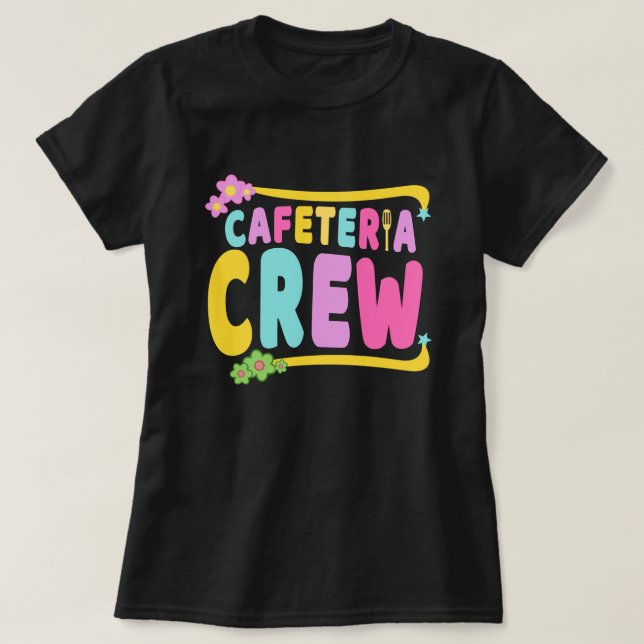 Camiseta Almoço da Escola de Tripulação de Café Trabalhador (Frente do Design)