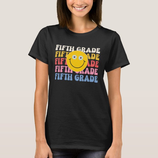 Camiseta Almofada De Sorriso Da 5ª Série De Volta À Classe  (Frente)