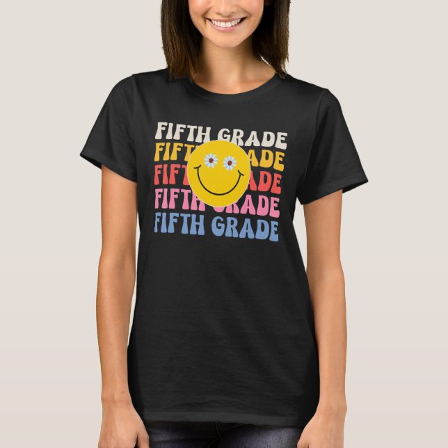 Camiseta Almofada De Sorriso Da 5ª Série De Volta À Classe  (Frente)