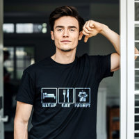 Almofada Engraçado Prompção de Camisa-T | Comido R