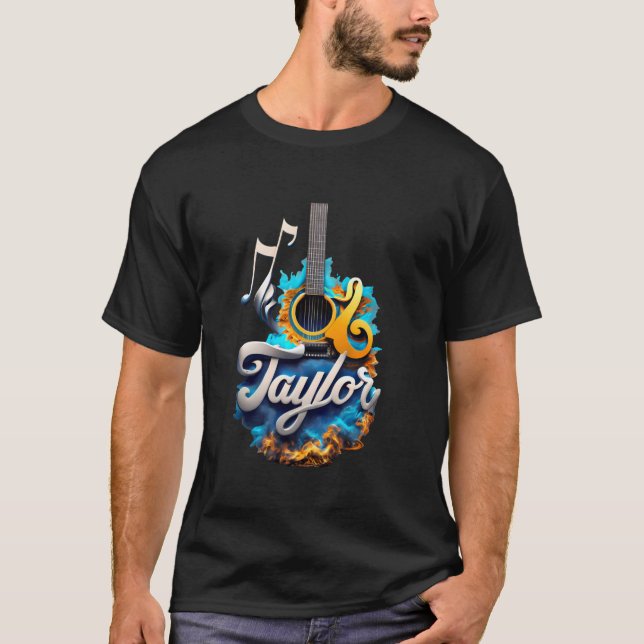 Camiseta Almofada Personalizada do Violão TAYLOR com Nome P (Frente)