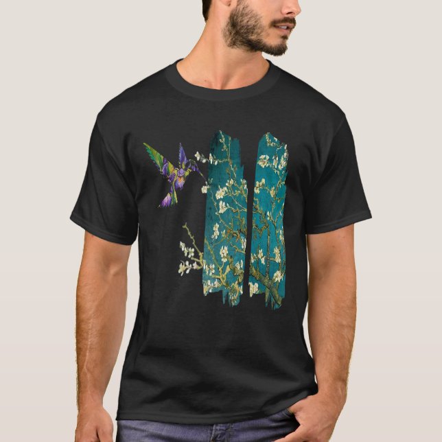 Camiseta Almond Blossoms Vincent Van Gogh hummingbird (Frente)