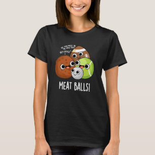 Camiseta Almôndegas Piada de Comida Divertida Fundo Escuro