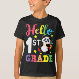 Camiseta Alô, 1rua De Panda Fofa De Volta Para Estudante De
