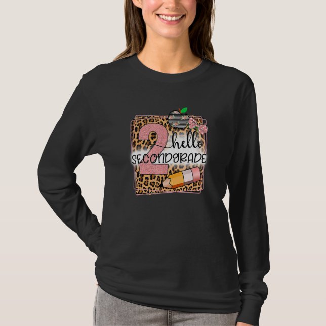 Camiseta Alô, 2º ano Leopardo Imprimir segundo Grau Voltar  (Frente)